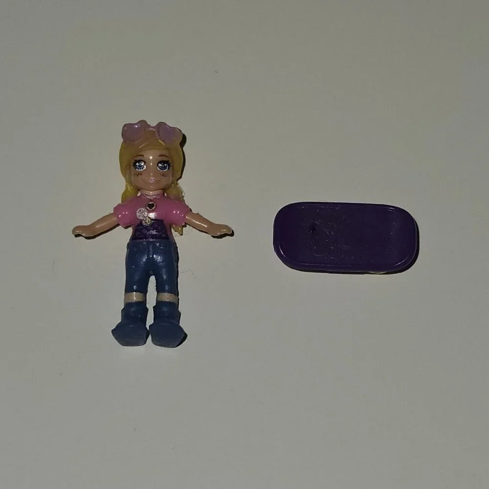 Mattel Mini Polly Pocket World Purple Heart Compact Pink Scooter Lot AS IS READ